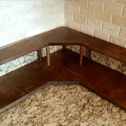 Counter Caddies™ - Walnut-Stained Corner Shelf - Culinary Style - Available In Black -Endurance Sales stain corner kit web 800