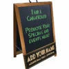 "ADD YOUR NAME" A-Frame Sidewalk Chalkboard Sign – Double Sided - Wood Finish Options - Design 3 1 "ADD YOUR NAME" A-Frame Sidewalk Chalkboard Sign – Double Sided - Wood Finish Options - Design 3 -Endurance Sales stained a frame sign with blk ayn board angle