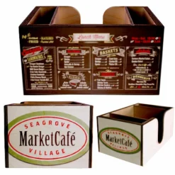 Customizable Wooden Bar Caddy W/ Walnut Stained Interior -Endurance Sales stained logo webimage 3 1