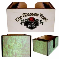 Customizable Wooden Bar Caddy W/ Walnut Stained Interior -Endurance Sales stained logo webimage 7 1