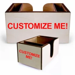 Customizable Wooden Bar Caddy W/ Walnut Stained Interior