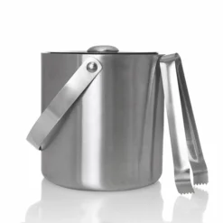 Stainless Steel Ice Bucket With Tongs - 48 Oz. 7 Stainless Steel Ice Bucket With Tongs - 48 Oz. -Endurance Sales stainless steel ice bucket lid closed ib inwt 1
