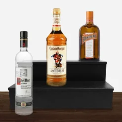 Wooden Liquor Shelves - 2 Tier - Black