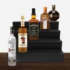 Wooden Liquor Shelves - 4 Tier - Black