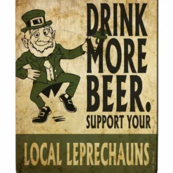 Support Your Local Leprechauns - Kolorcoat™ Wood Bar Sign - Tavern Shaped
