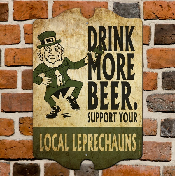 Support Your Local Leprechauns - Kolorcoat™ Wood Bar Sign - Tavern Shaped 4 Support Your Local Leprechauns - Kolorcoat™ Wood Bar Sign - Tavern Shaped - Image 2