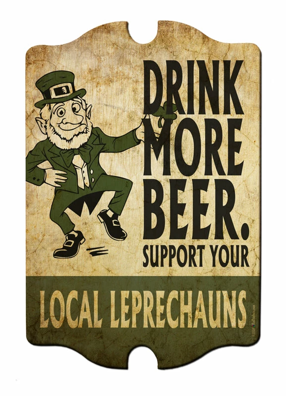 Support Your Local Leprechauns - Kolorcoat™ Wood Bar Sign - Tavern Shaped 3 Support Your Local Leprechauns - Kolorcoat™ Wood Bar Sign - Tavern Shaped