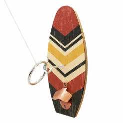 Wall Mounted Ring Toss Game With Bottle Opener - Surfboard - Vintage
