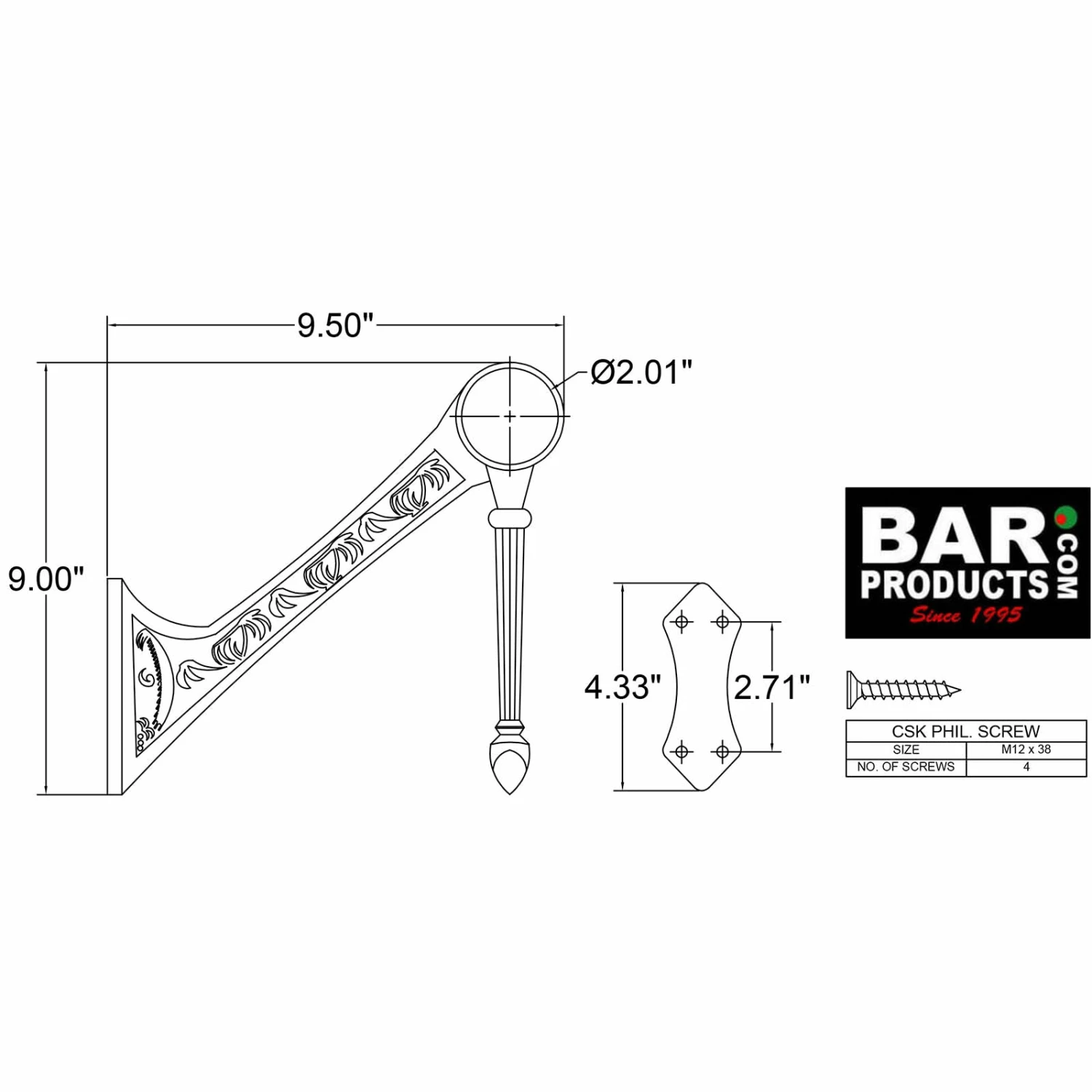 Swing Leg Bracket (Finish Options) 8 Swing Leg Bracket (Finish Options) - Image 6