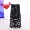 ADD YOUR NAME - Cocktail Shaker Tin - 28 Oz Weighted - Gray Swirls Monogram -Endurance Sales swirl monogram cocktail shaker custom black 2