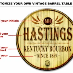 Custom Table Top – Wood Barrel Theme – Design 1001 -Endurance Sales table barrel top ayn hastings