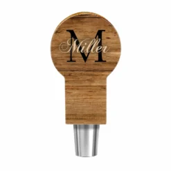 CUSTOMIZABLE Wooden Tap Handles - Monogram Design - 2 Styles In 3 Sizes -Endurance Sales tap handle Web MONO 4IN RD