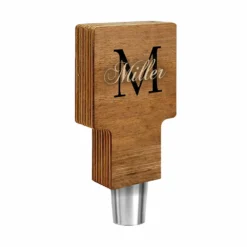 CUSTOMIZABLE Wooden Tap Handles - Monogram Design - 2 Styles In 3 Sizes -Endurance Sales tap handle Web MONO 4IN SQ