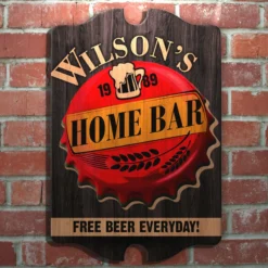 Custom Tavern Shaped Wood Bar Sign - Home Bar -Endurance Sales tavern sign add you name home bar web2