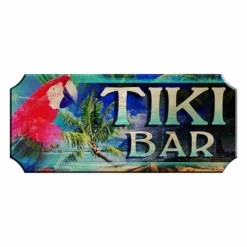 Wood Plaque Kolorcoat™ Bar Sign - Tiki Bar