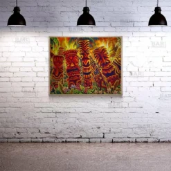 Tiki Laughter 24" X 30" Wooden Table Top - Two Types Available -Endurance Sales tiki laughter 24 x 30 wooden table top with featured artist cbjork bpc 2