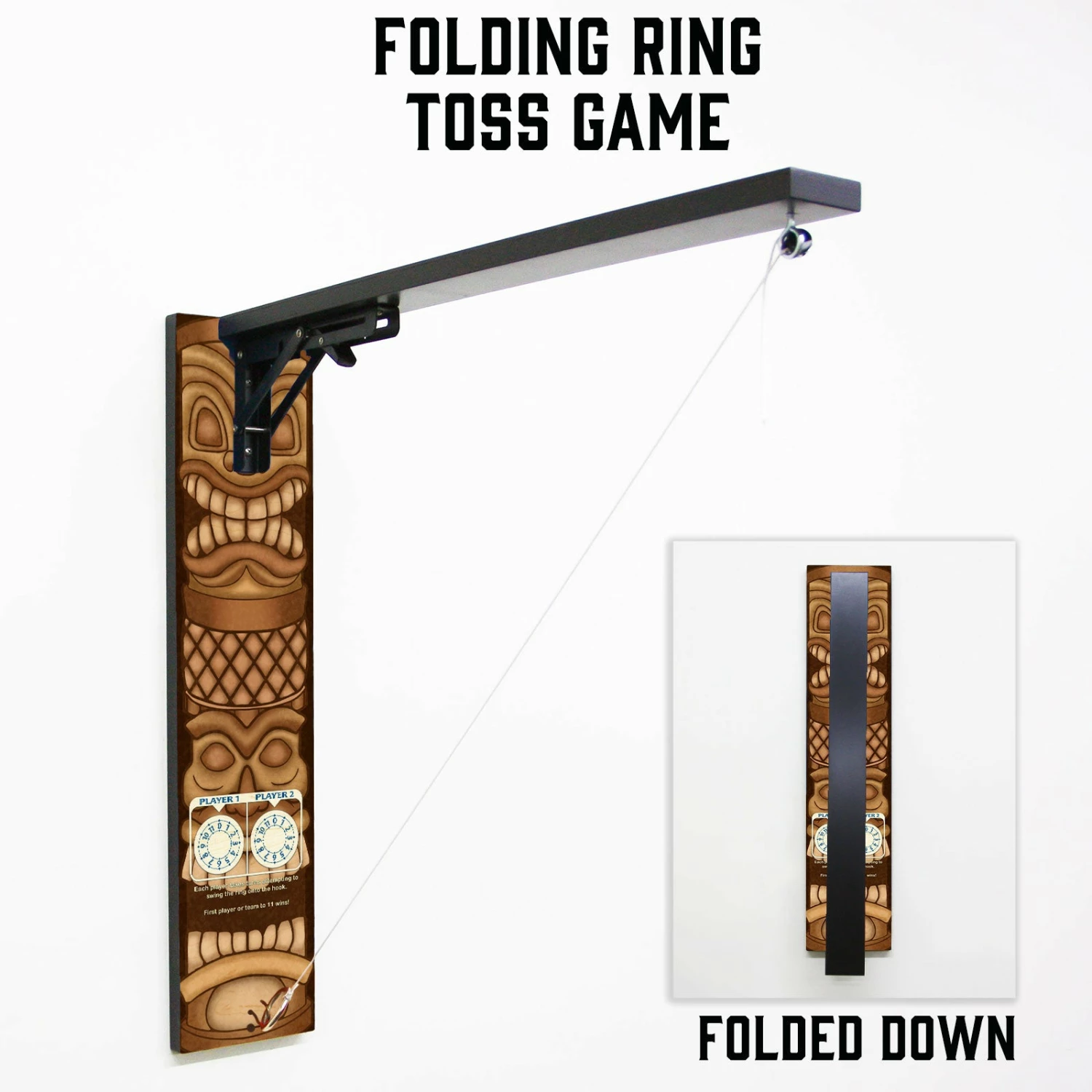 Wall Mounted Folding Ring Toss - Tiki Totem - Multiple Colors Available 6 Wall Mounted Folding Ring Toss - Tiki Totem - Multiple Colors Available - Image 4
