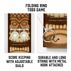 Wall Mounted Folding Ring Toss - Tiki Totem - Multiple Colors Available 14 Wall Mounted Folding Ring Toss - Tiki Totem - Multiple Colors Available -Endurance Sales tiki natural ringtoss listing 2