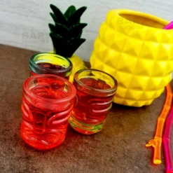 Tiki Trio - Multicolor - Shot Glasses -Endurance Sales tiki shot glasses 3 pack 2 oz display 800 bpc