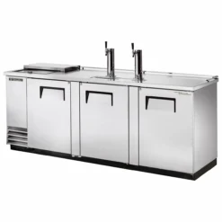 True® Dual Solid Swing Door, Club Top, Stainless Steel Direct Draw Beer Dispenser For 4 Barrels