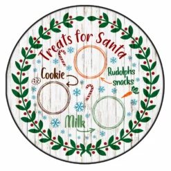Treats For Santa Full Color Christmas Themed Lazy Susan - Size Options -Endurance Sales treats for santa christmas web3a
