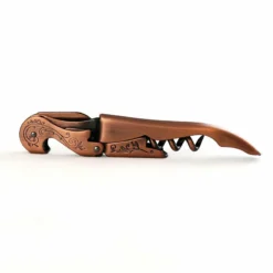 Corkscrew - Copper Plated Double Lever W/ Embellished Etching 7 Corkscrew - Copper Plated Double Lever W/ Embellished Etching -Endurance Sales twine embellished corkscrew copper bpc 1