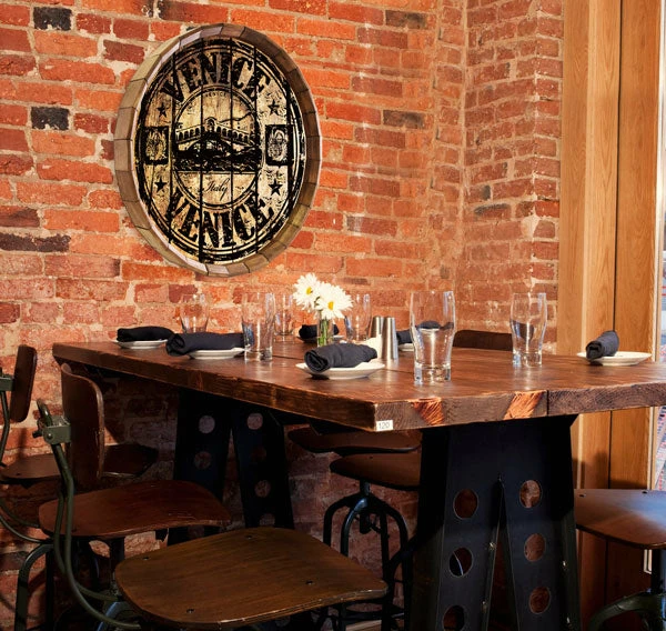 Venice Stamp Barrel Top Tavern Sign 4 Venice Stamp Barrel Top Tavern Sign - Image 2