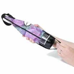 ADD YOUR NAME - Wine Bottle Cooler With Strap - Blue/Pink Watercolor -Endurance Sales watercolor pin blue on bottle 1