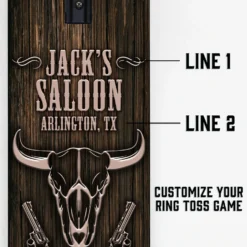 Customizable Wall Mounted Folding Ring Toss - Western Saloon -Endurance Sales western ringtoss listing 7