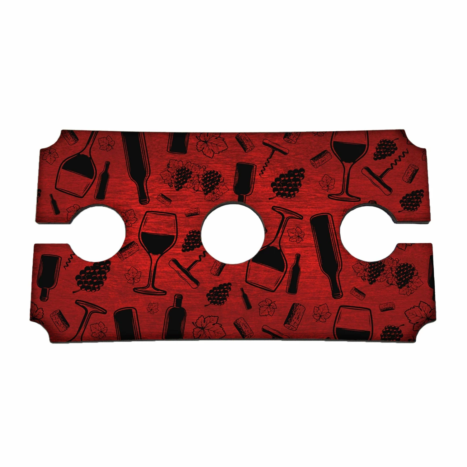 Wood Wine Glass Caddy - Wine Pattern 3 Wood Wine Glass Caddy - Wine Pattern