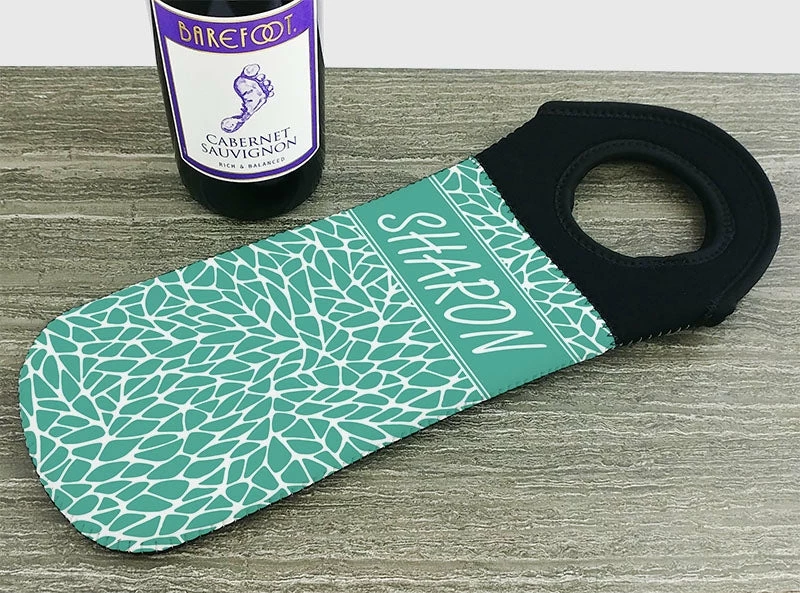 CUSTOMIZABLE Wine Bottle Tote W/ Black Handle - Crackle Pattern (Color Options) 4 CUSTOMIZABLE Wine Bottle Tote W/ Black Handle - Crackle Pattern (Color Options) - Image 2