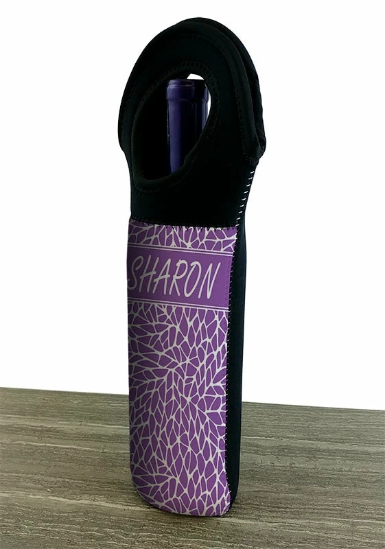 CUSTOMIZABLE Wine Bottle Tote W/ Black Handle - Crackle Pattern (Color Options) 5 CUSTOMIZABLE Wine Bottle Tote W/ Black Handle - Crackle Pattern (Color Options) - Image 3