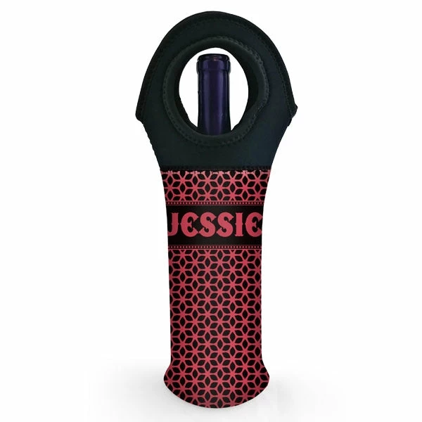 CUSTOMIZABLE Wine Bottle Tote W/ Black Handle - Floral Pattern (Color Options) 8 CUSTOMIZABLE Wine Bottle Tote W/ Black Handle - Floral Pattern (Color Options) - Image 6