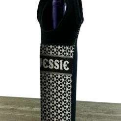 CUSTOMIZABLE Wine Bottle Tote W/ Black Handle - Floral Pattern (Color Options) 10 CUSTOMIZABLE Wine Bottle Tote W/ Black Handle - Floral Pattern (Color Options) -Endurance Sales wine tote web bw ayn floral side