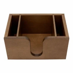 Wood Bar Caddy For Napkins, Straws, & Stirrers - Stained 14 Wood Bar Caddy For Napkins, Straws, & Stirrers - Stained -Endurance Sales wood bar caddy napkin holder walnut stained front empty
