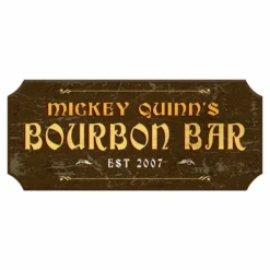 CUSTOMIZABLE Wood Plaque Sign - BOURBON BAR - Color Options -Endurance Sales wood bar sign plaque bourbon bar brown
