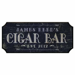 CUSTOMIZABLE Wood Plaque Sign - CIGAR BAR - Color Options