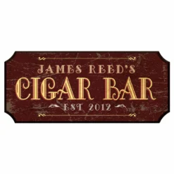 CUSTOMIZABLE Wood Plaque Sign - CIGAR BAR - Color Options -Endurance Sales wood bar sign plaque cigar bar burgundy