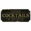 CUSTOMIZABLE Wood Plaque Sign - CLASSIC COCKTAILS - Color Options -Endurance Sales wood bar sign plaque classic cocktails blk