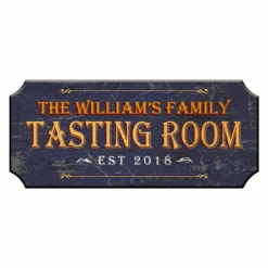 CUSTOMIZABLE Wood Plaque Sign - TASTING ROOM - Color Options -Endurance Sales wood bar sign plaque tasting room blue