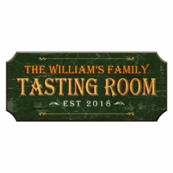CUSTOMIZABLE Wood Plaque Sign - TASTING ROOM - Color Options -Endurance Sales wood bar sign plaque tasting room green