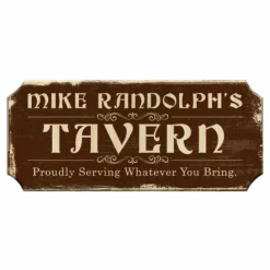 CUSTOMIZABLE Wood Plaque Sign - TAVERN - Color Options -Endurance Sales wood bar sign plaque tavern web brown