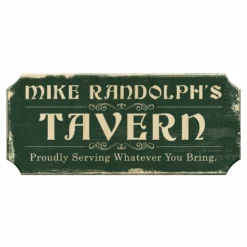 CUSTOMIZABLE Wood Plaque Sign - TAVERN - Color Options -Endurance Sales wood bar sign plaque tavern web teal
