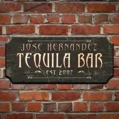 CUSTOMIZABLE Wood Plaque Sign - TEQUILA BAR - Color Options 11 CUSTOMIZABLE Wood Plaque Sign - TEQUILA BAR - Color Options -Endurance Sales wood bar sign plaque tequila bar gray wall
