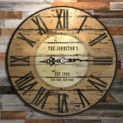 CUSTOMIZE - Rustic Wooden Clock - Family Theme - Multiple Sizes -Endurance Sales wood clock rustic family web 4