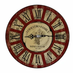 CUSTOMIZE - Rustic Wooden Clock - Wine Theme - Multiple Sizes