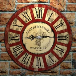 CUSTOMIZE - Rustic Wooden Clock - Wine Theme - Multiple Sizes 11 CUSTOMIZE - Rustic Wooden Clock - Wine Theme - Multiple Sizes -Endurance Sales wood clock wine cellar web 4