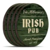 Wooden Round Coasters - Customizable - Irish Theme - Set Of 4 -Endurance Sales wood coasters custom main shot irish bar customize