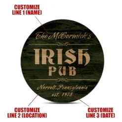 Wooden Round Coasters - Customizable - Irish Theme - Set Of 4 8 Wooden Round Coasters - Customizable - Irish Theme - Set Of 4 -Endurance Sales wood coasters custom main shot irish bar customize add your name