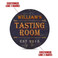 Wooden Round Coasters - Customizable - Tasting Room - Set Of 4 -Endurance Sales wood coasters custom main shot tasting room customize add your name